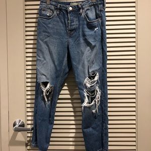 Topshop Mid-rise Cropped Distressed 26P
